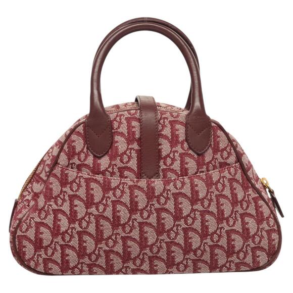 DIOR Trotter Canvas Saddle Hand Bag Red Gold - Picture 3 of 13